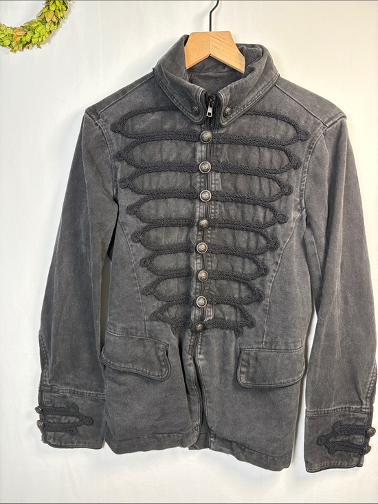 Tripp nyc Jackets & Blazers - TRIPP N.Y.C. Gothic Zip Button/Loop Black Denim Jacket size XS
